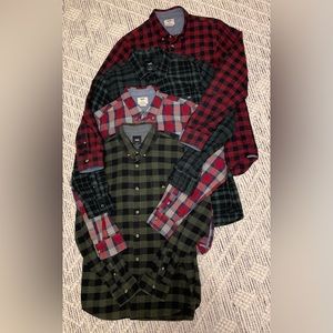 Vans Men’s flannel button shirts, multiple colors, Lot of 4 shirts, size Small